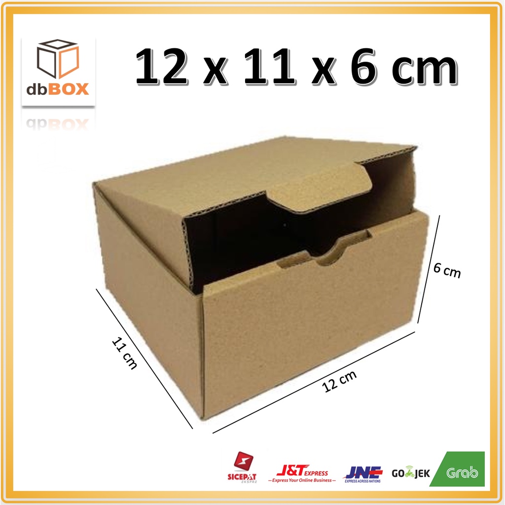 

Kardus Uk. 12x11x6 cm....Die Cut kotak Kue, snack -aksesoris-dll model box pizza