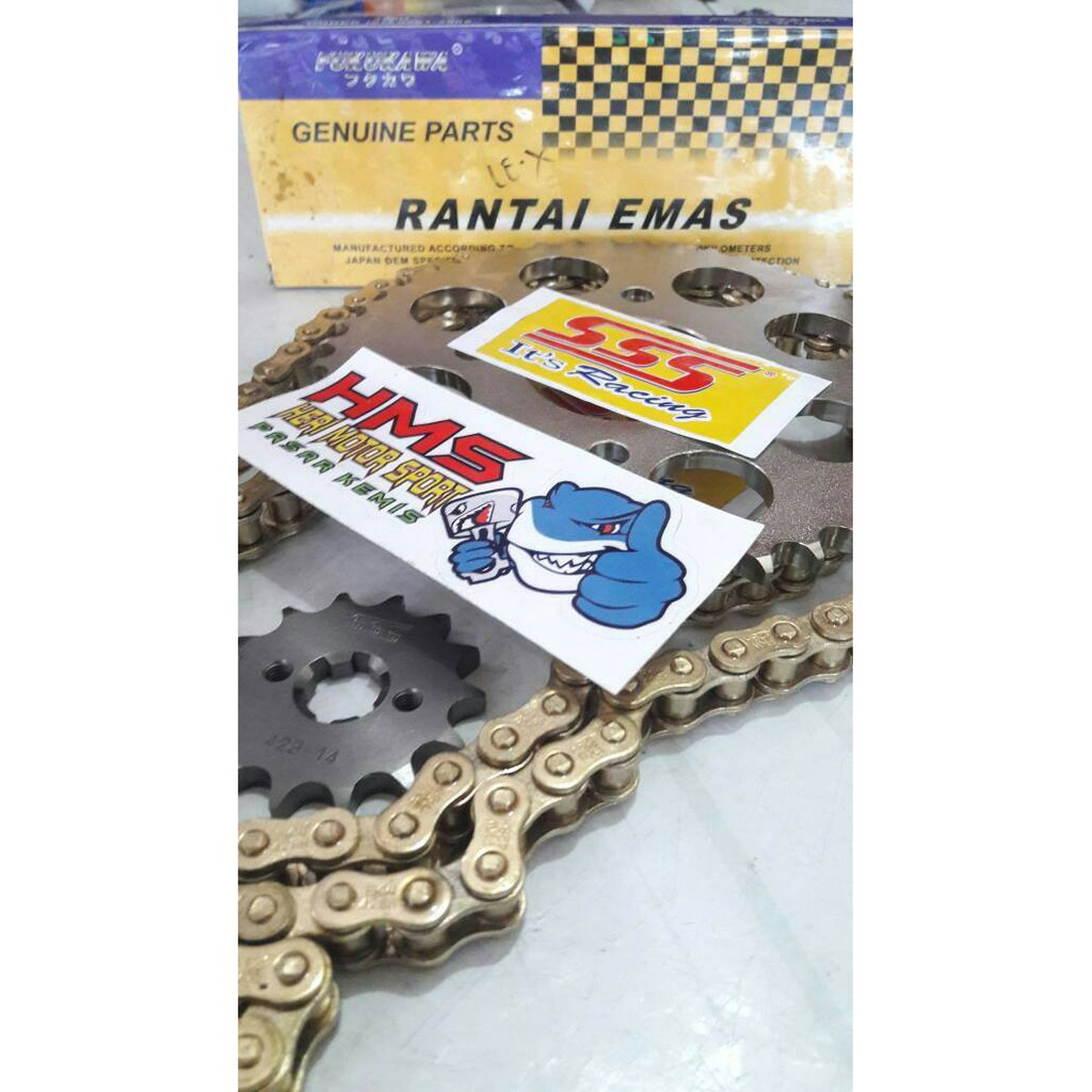 Gir Set SSS Revo Absolude, Revo Lama Rantai Gold 428 130L