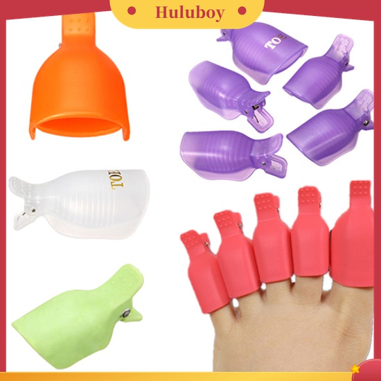 Huluboy Huluboy♡ 5pcs Klip Cap Soak Off Untuk Menghapus Kutek UV Gel