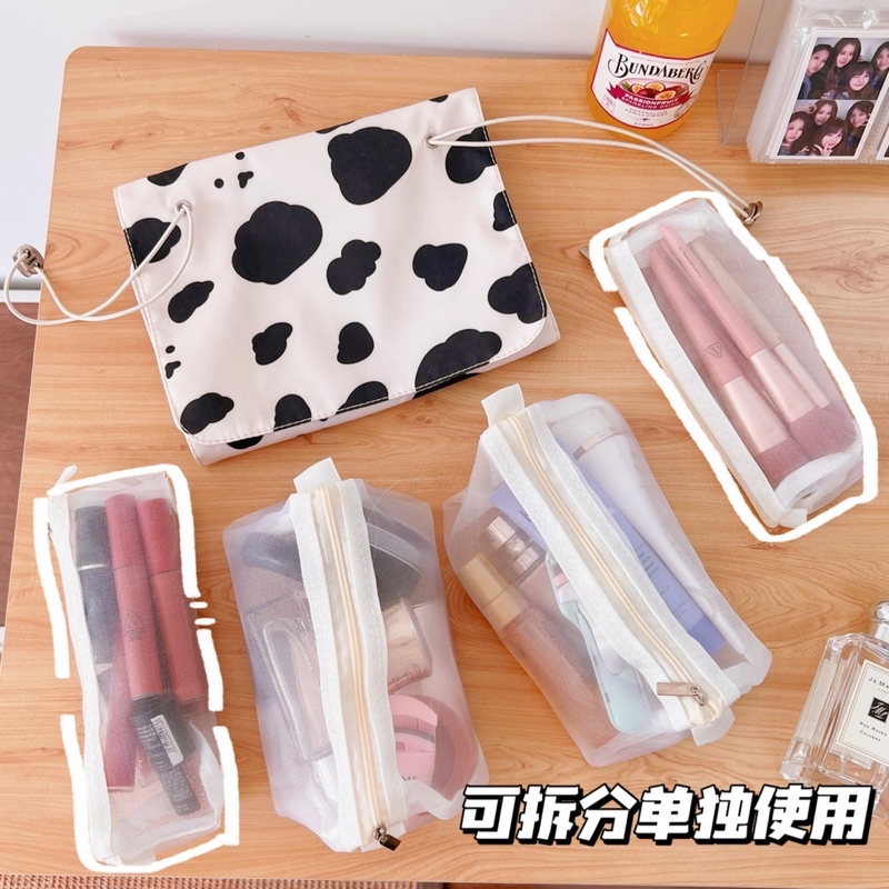 TAS TRAVEL KOSMETIK / POUCH KOSMETIK / TEMPAT SKINCARE/ TAS KOSMETIK KOREA TRAVEL COSMETIC MULTI POUCH