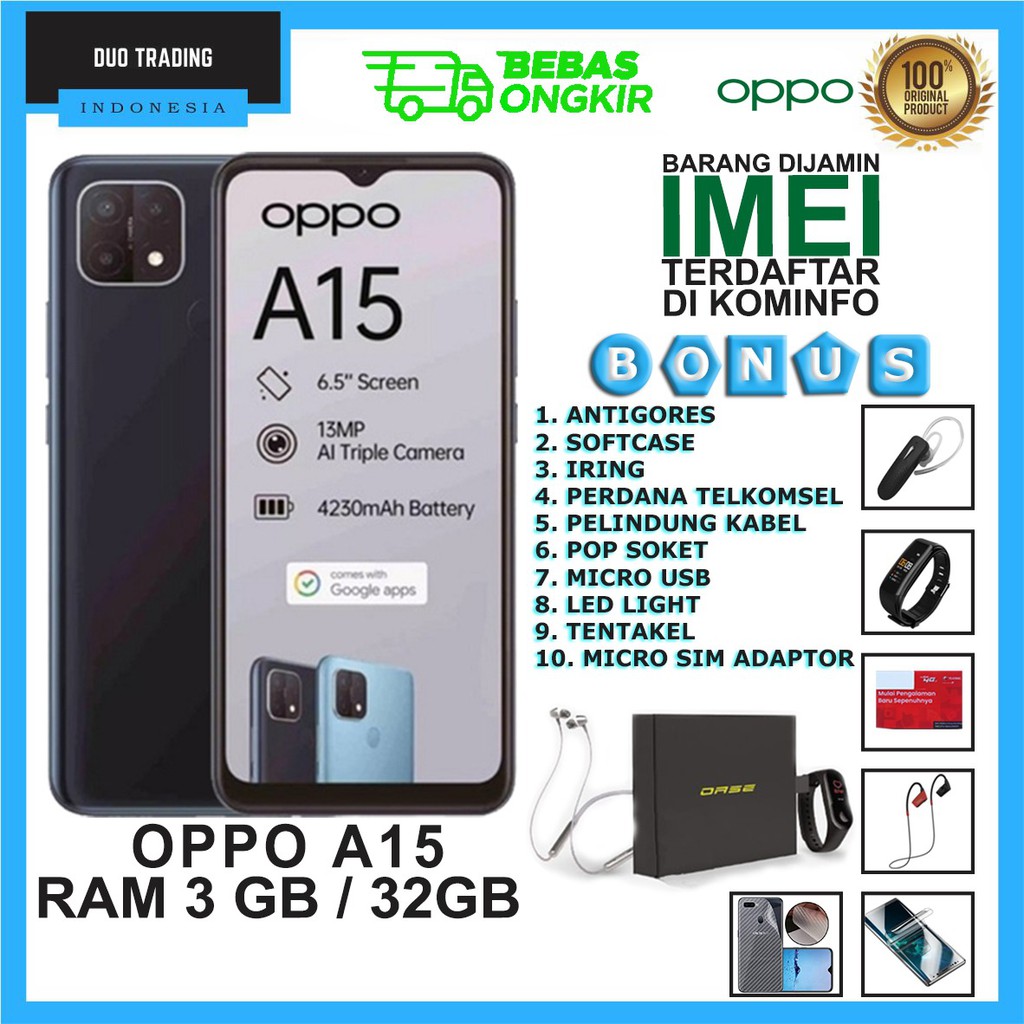 OPPO A15 RAM 3GB ROM 32GB GARANSI RESMI OPPO INDONESIA