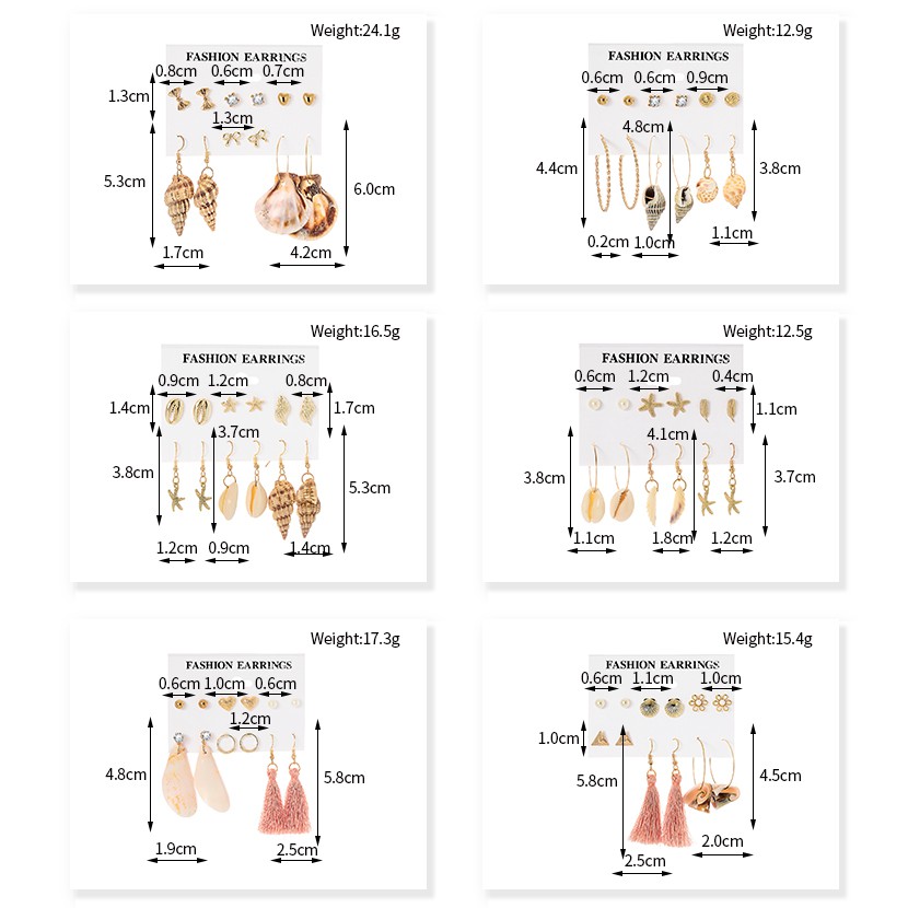 Pengiriman Lokal 12 PCS / Set 10 Gaya Logam Set Anting Angin Pasang Pengait Telinga Untuk Anting