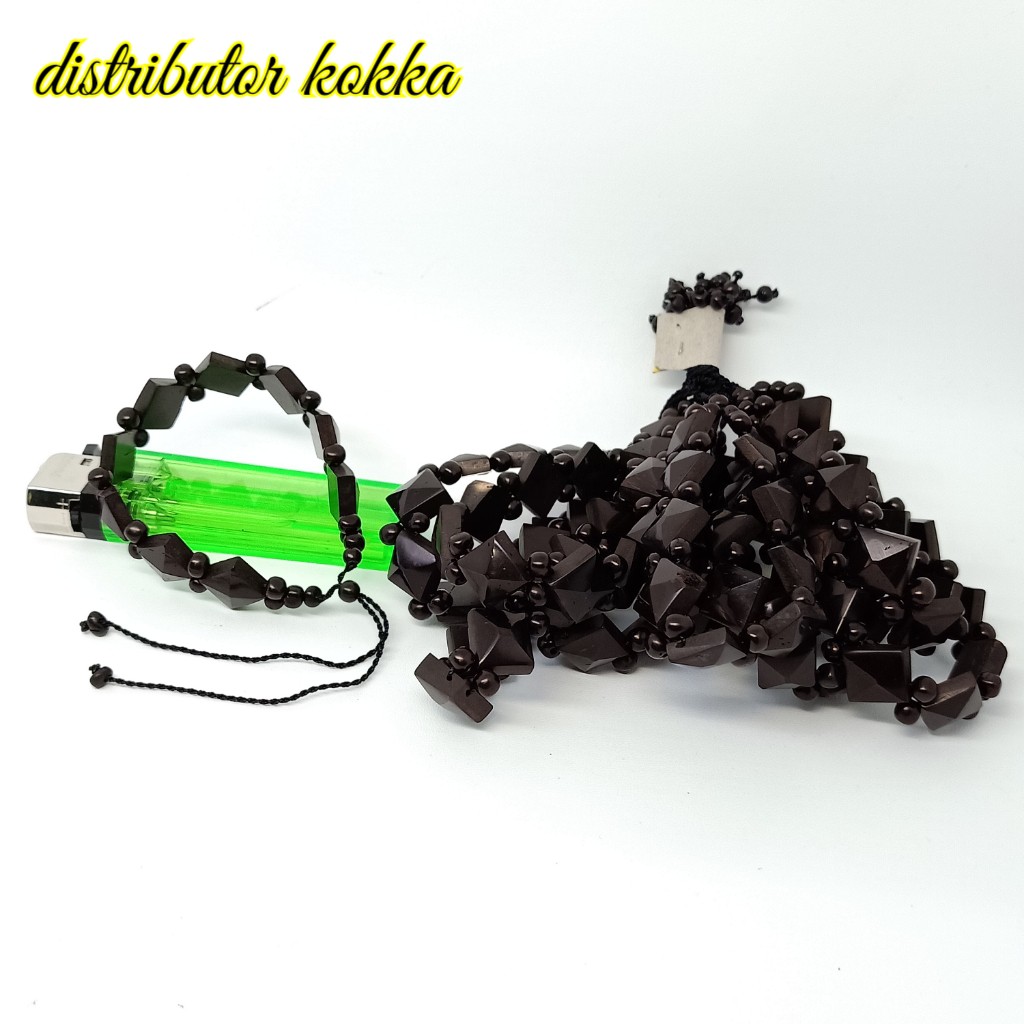 ( SUPER MURAH ) Paket grosir 10 pcs gelang Kokka kaukah piramid hereng hitam