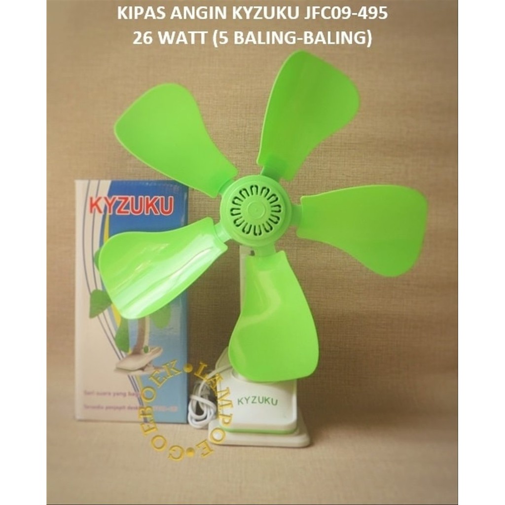 Kipas angin 3in1 kipas kyzuku jepit 26w bisa meja dan dinding 26 Watt 5 baling Hijau 26watt 3in1 fan