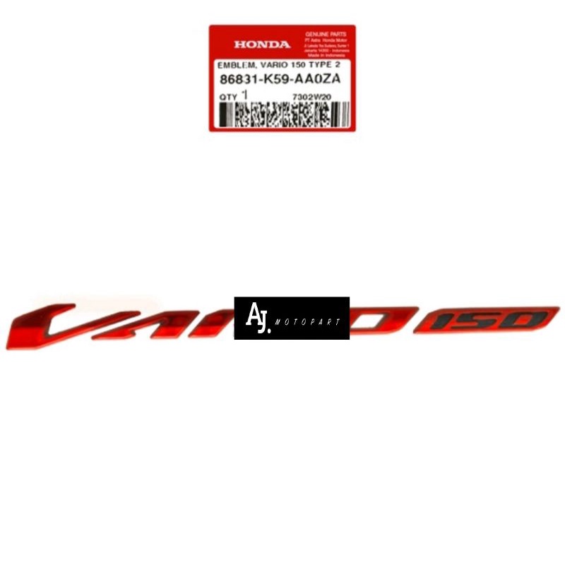 emblem vario 150  new tahun 2018-2020 ori honda Ahm