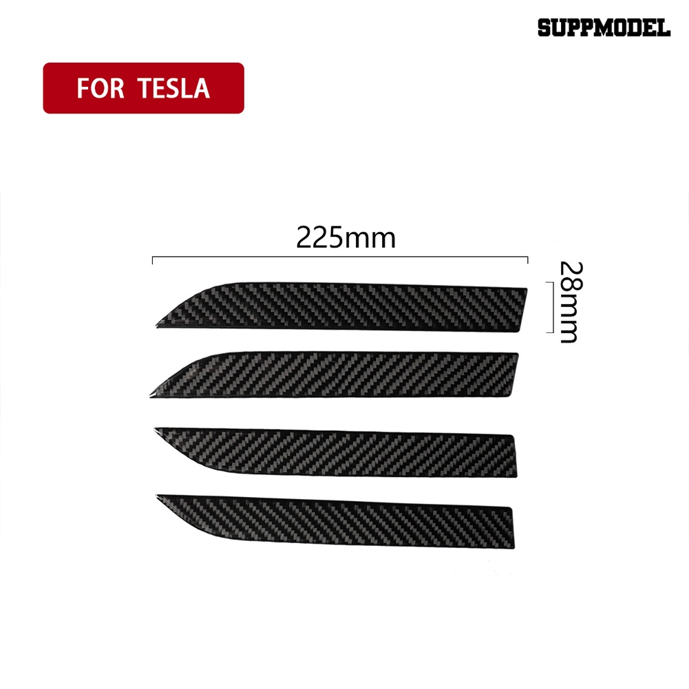 4pcs / Set Stiker Pelindung Handle Pintu Mobil Bahan Carbon Fiber Untuk Tesla Model X