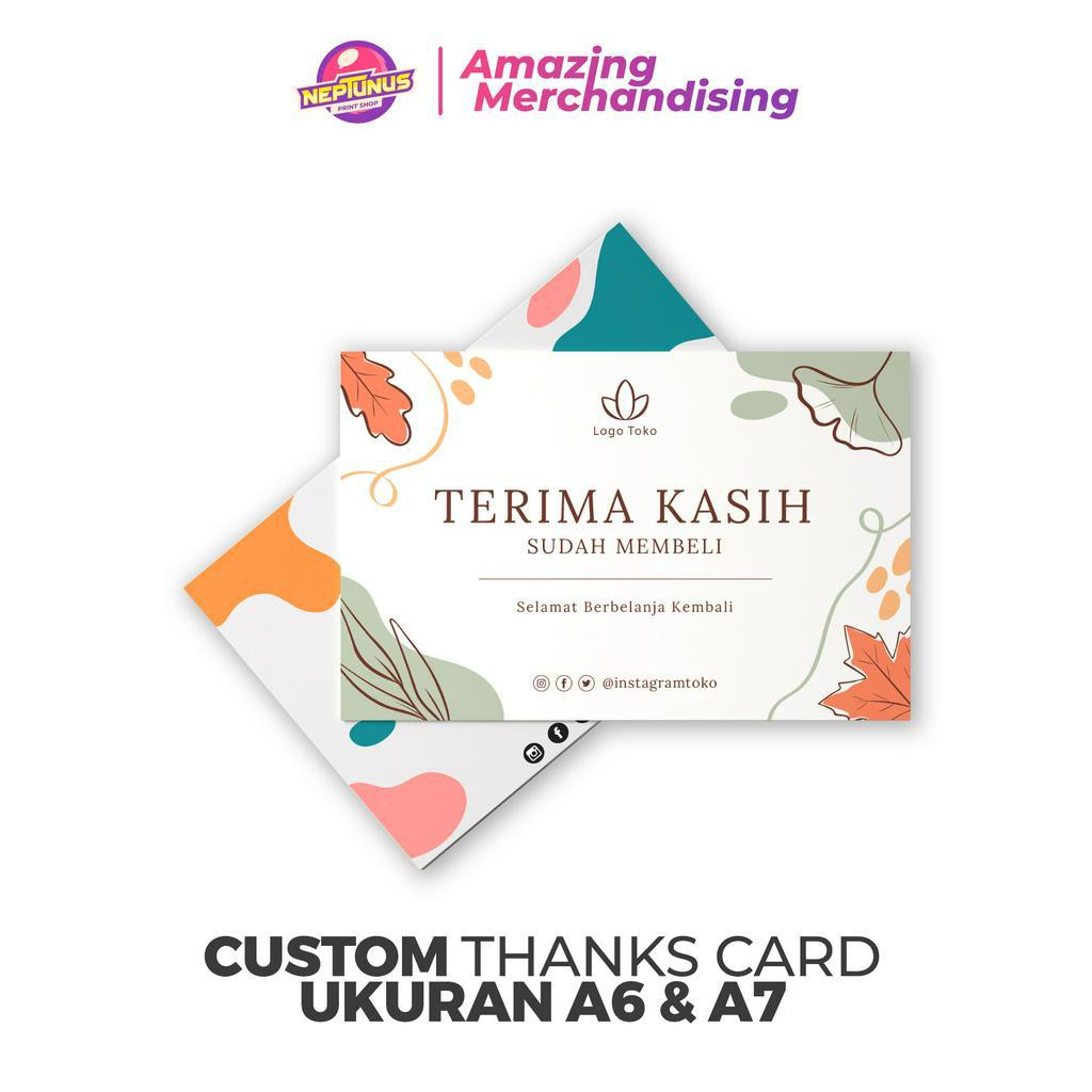 

Custom Thanks Card Konstruk Ukuran A6/A7 1 Sisi - Free Custom Design