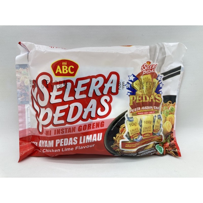 

[ISI 5 BIJI] Mie ABC Selera Pedas Rasa Ayam Pedas Limau 5x85gr barcode 8992388112401 / 8992388112418