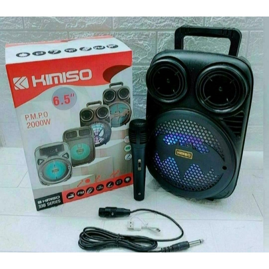 COD Speaker Karoke wireless bluetooth 6.5 inch 3391 KMS portable plus mic