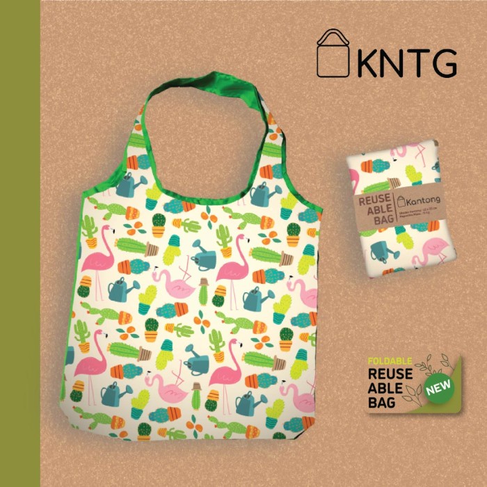

✨ BISA COD ✨ KANTONG FOLDABLE BAG / TOTE BAG - Hijau
