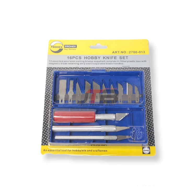 

Pisau Ukir HOBBY KNIFE Pisau Cutter Akrilik 16 pcs Set PROHEX