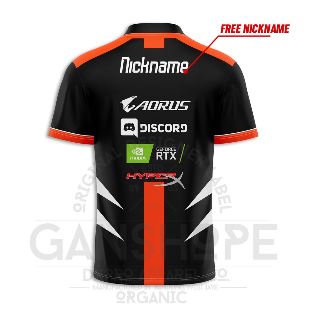 JERSEY TIGER ORANGE BLACK STYLE GAMING (CUSTOM NAMA DAN LOGO)