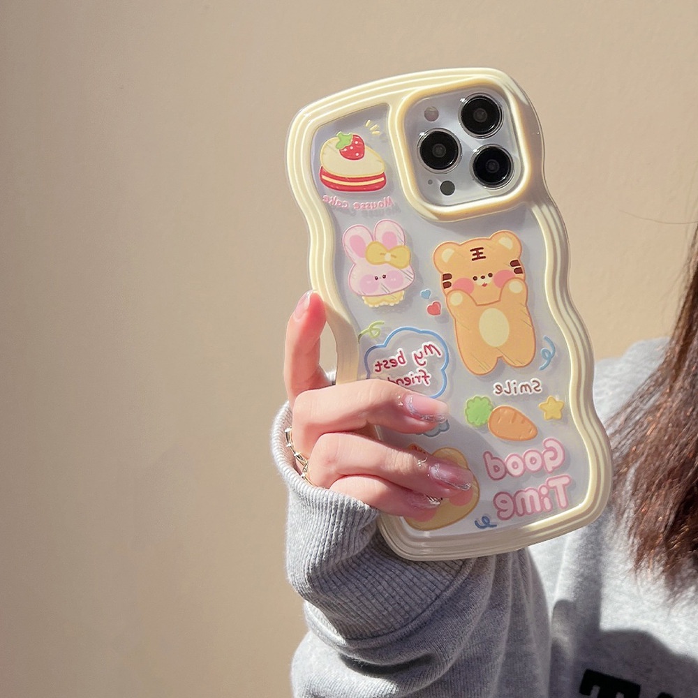 Soft Case Silikon Transparan Motif Harimau Kartun Untuk Iphone XS XR 11 12 13 PRO MAX