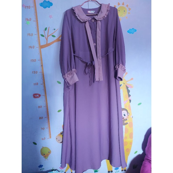 PRELOVED GAMIS ZAHIDAH WARNA DUSTY PURPLE
