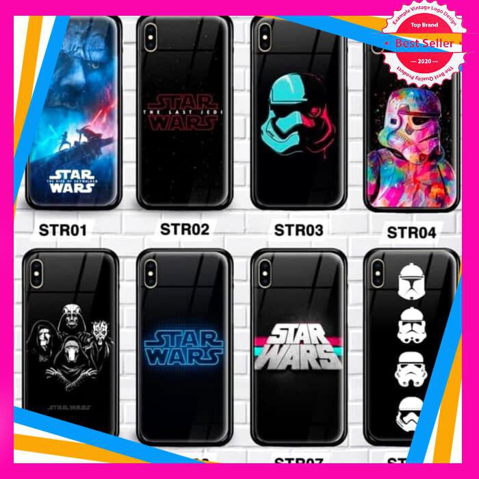 PREMIUM CASE CASING GLASS MOTIF STAR WARS FOR XIAOMI REDMI NOTE 9