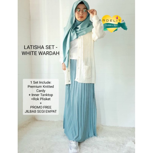 LATHISA SET PREMIUM WINTER LOOK/CARDIGAN HANGAT/OUTER EXPORT/SETELAN WANITA/OOTD HIJAB SELEGRAM