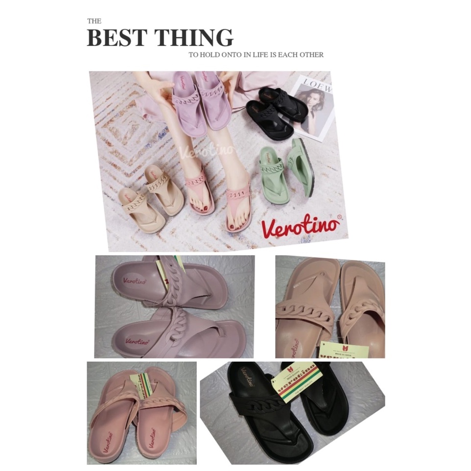 Sendal Jepit Karet Jelly Wanita Sandal Verotino Strap Lebar A765-7