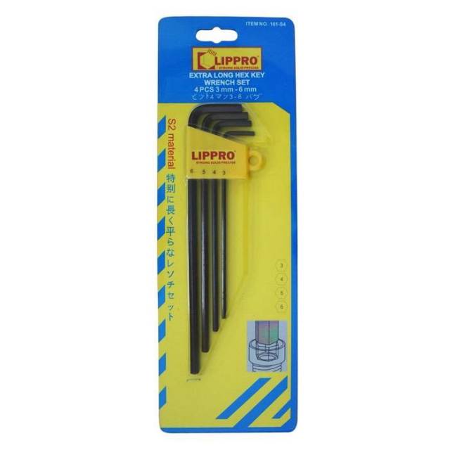 LIPPRO KUNCI L SET PANJANG 4PCS EXTRA LONG FLAT