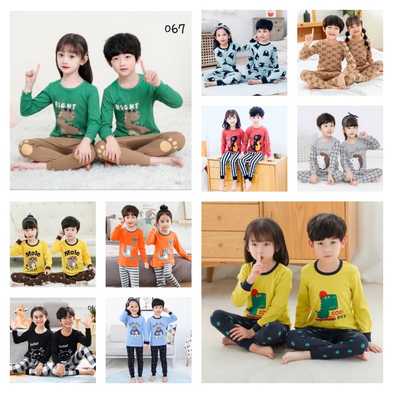 3 pcs paket hemat baju tidur anak-baju tidur anak -setelan anak perempuan-setelan anak laki laki-baju tidur anak laki laki-baju tidur anak perempuan/promo spesial ramdhan