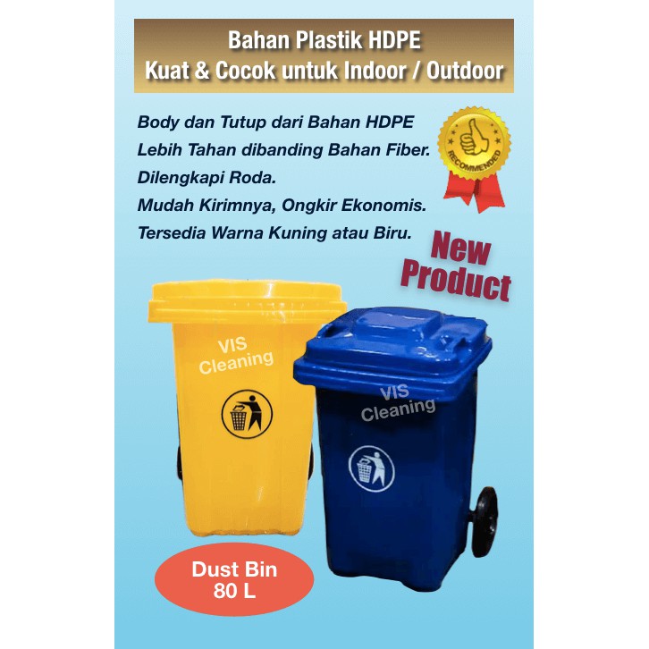 Tempat Sampah Plastik HDPE 80 L ( Plastic Dust Bin )