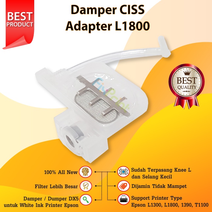 CISS Adapter Printer DTF DTG L1800 L1300 Damper Dumper 1390 T1100 DX5