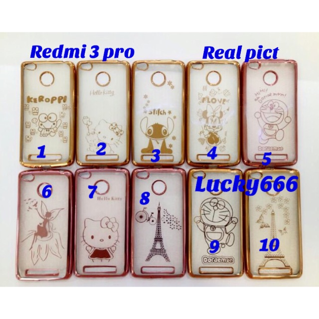 Soft case chrome redmi 3 pro softcase karakter xiaomi redmi 3s 3pro