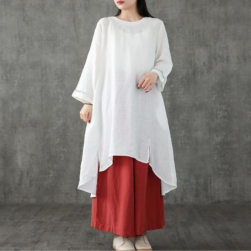 Carolina Tunik Pakaian wanita baju tunik bahan katun rami allsize fit L