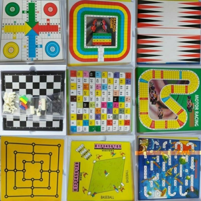 MAGNETIK 18 IN 1 PAPAN MAGNET BOARD GAME CATUR HALMA LUDO ULAR TANGGA
