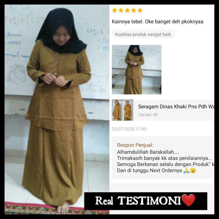 Gamis Khaki Pns Pemda Seragam Dinas Guru Syari Muslim By Riyani - Pemda, M