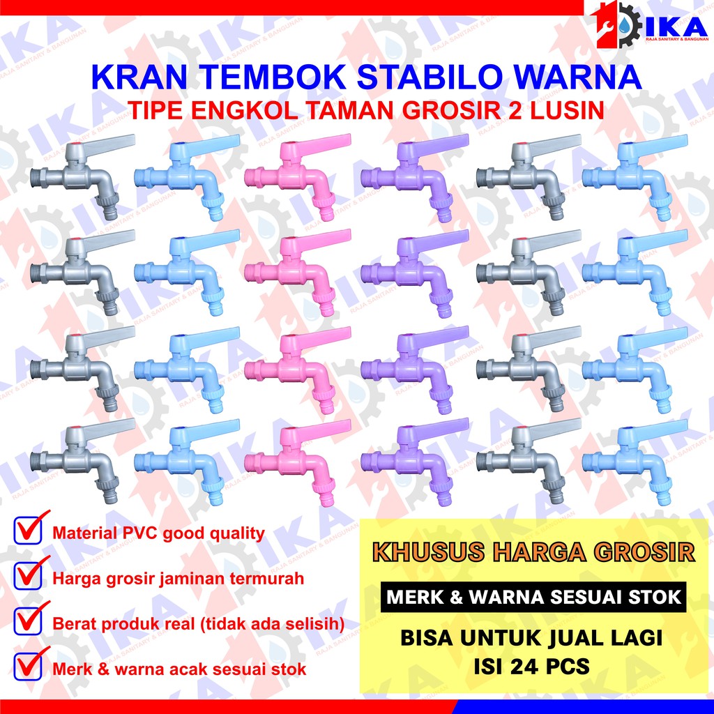 Kran Air Tembok dan Taman - 1/2 Inch - High Quality ( GROSIR 1 KOTAK = 24 BUAH ) HARGA GROSIR ECER TERMURAH KRAN TEMBOK AIR  STABILO ½ INCH MURAH KUAT