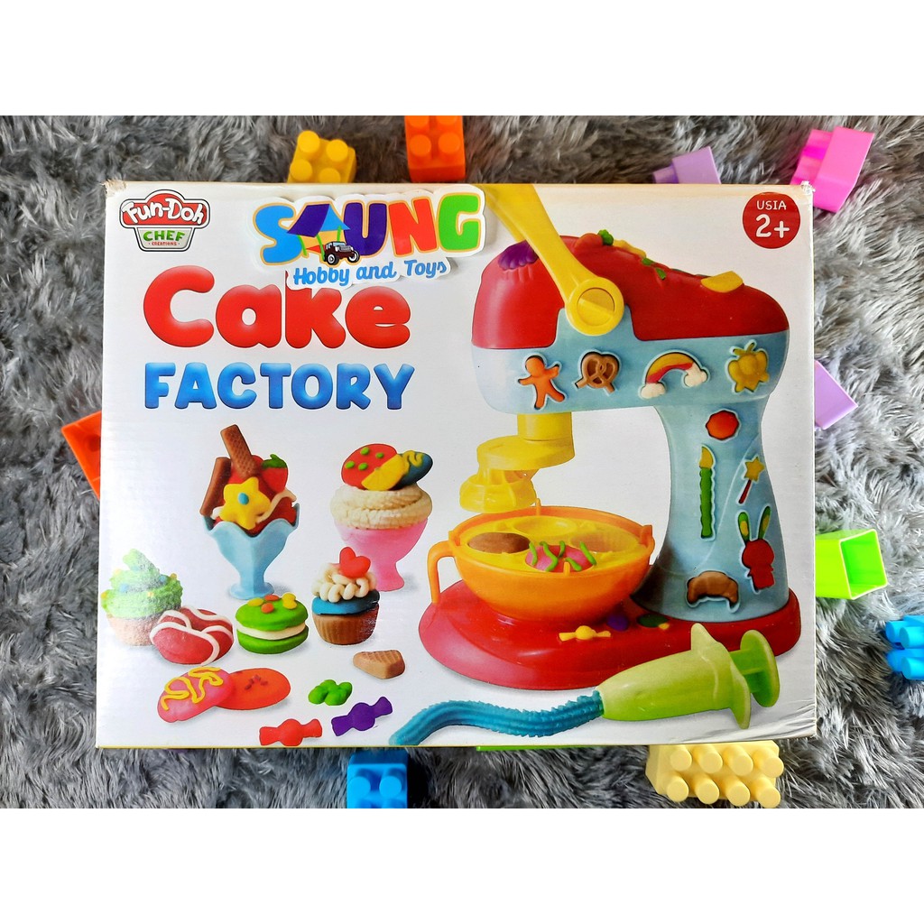 FUN DOH CAKE FACTORY - FUNDOH CAKE FACTORY MAINAN EDUKASI LILIN ANAK PLAY DOH