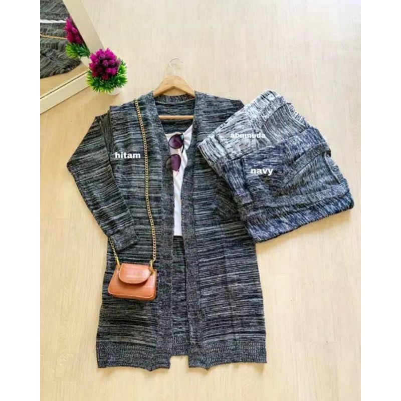 Long Cardi Dewasa / Kardigan panjang Cardigan Twist Rajut