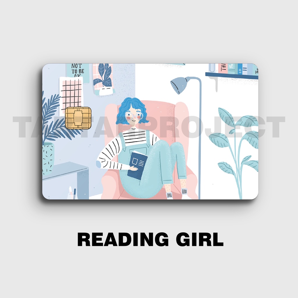 

SKIN / STICKER KARTU ATM / E MONEY / FLAZZ - READING GIRL