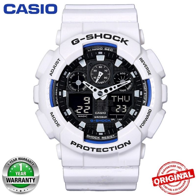 Termurah Jam Tangan Pria Casio G-Shock Ga100 Putih Full Set