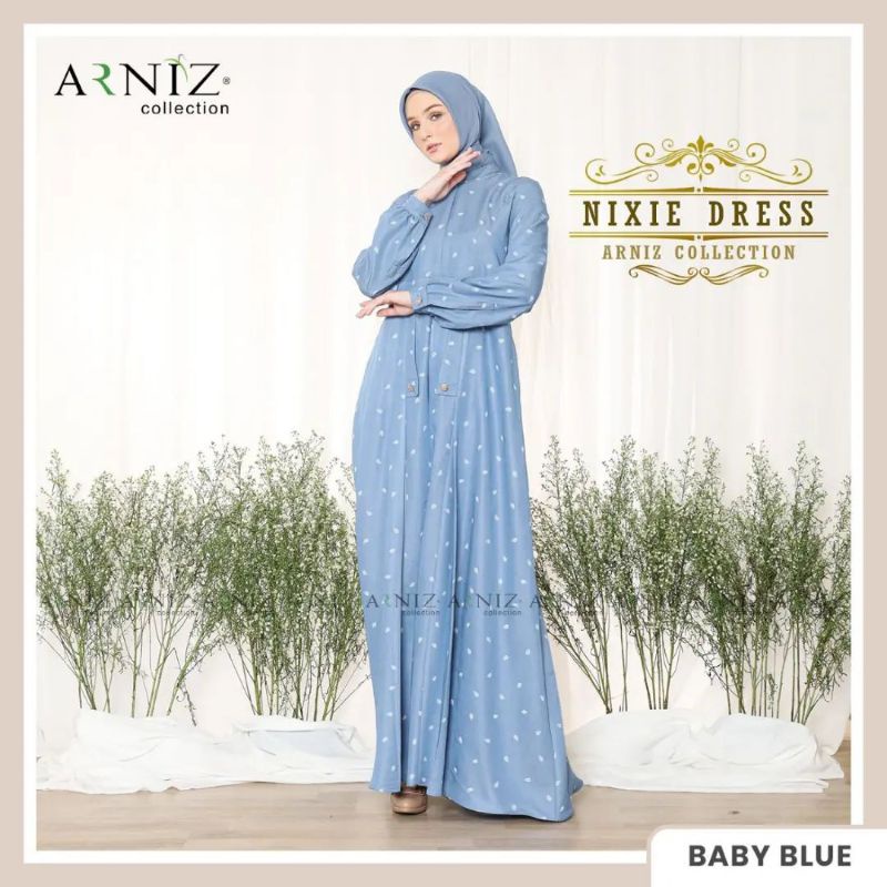 GAMIS NIXIE DRESS EMBROIDERY SOFT DENIM KATUN ( Dress Only ) By Arniz collection