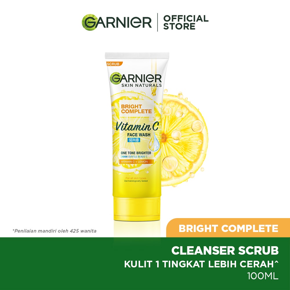 GARNIER BIRGHT COMPLETE FACE WASH SCRUB