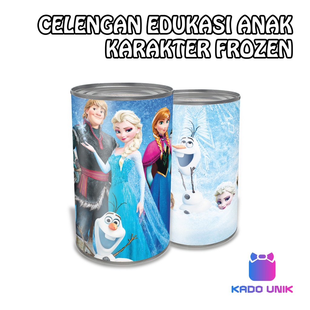 CELENGAN KARAKTER UNIK SOUVENIR KADO / CELENGAN KALENG BUKA TUTUP - FROZEN