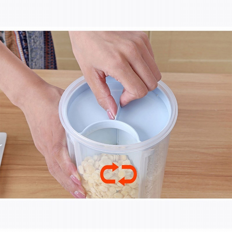 FUNIQUE Toples Wadah Penyimpanan Beras Sereal Oats Storage Jar 4 Slot Large Size