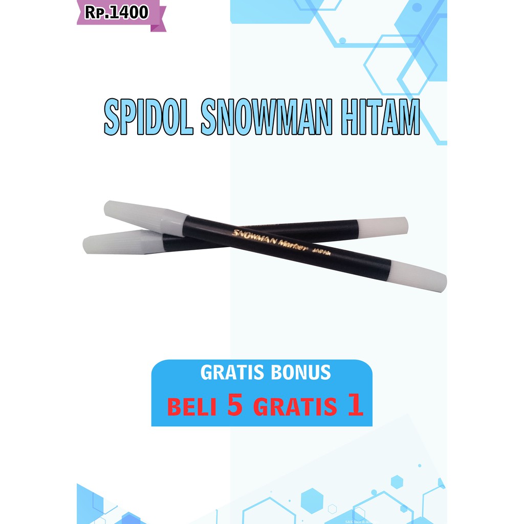 ( SATUAN ) SPIDOL SNOWMAN HITAM ( FREE BONUS )