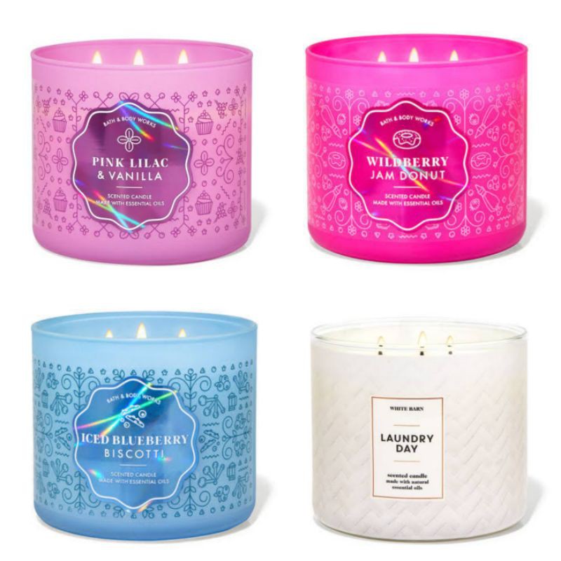 TERMURAH NEW BBW BATH AND BODY WORKS 3 WICKS CANDLE SPRING - SUMMER
