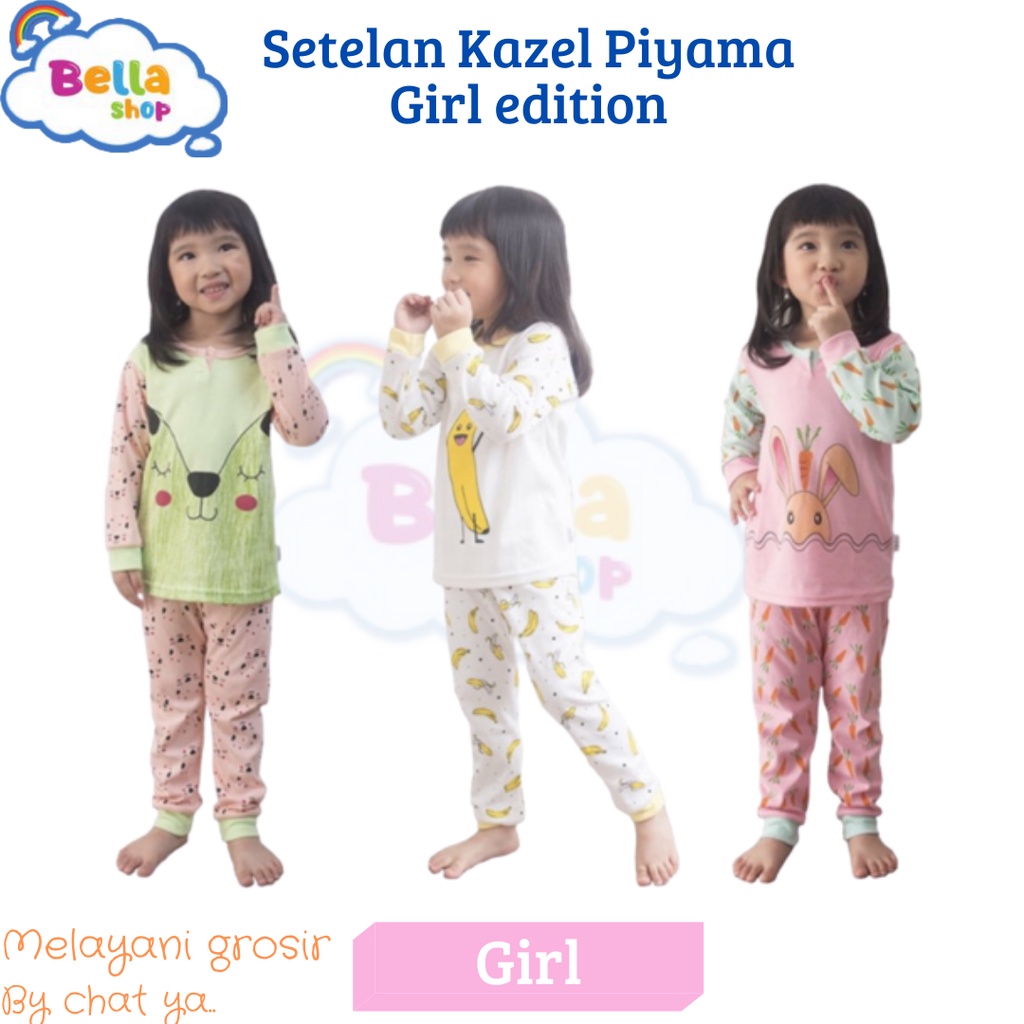 PROMO PIYAMA KAZEL PIYAMA KAZEL BAJU TIDUR SERI ANAK PEREMPUAN ANAK CEWEK - BELLA SHOP