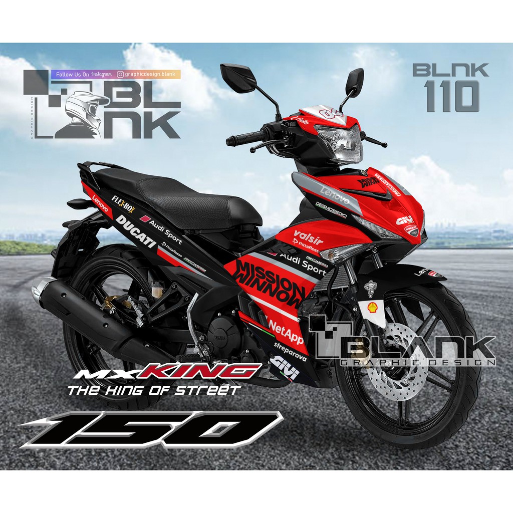Stiker Decal Motor Jupiter MX King 150 - BLNK-110 Mission Winnow Ducati