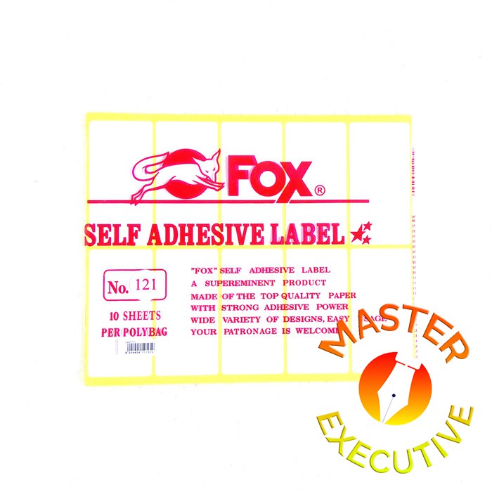 [Pak - 10 lembar] Fox Label Stiker 121 / Undangan / Nama / Self Adhesive Sticker