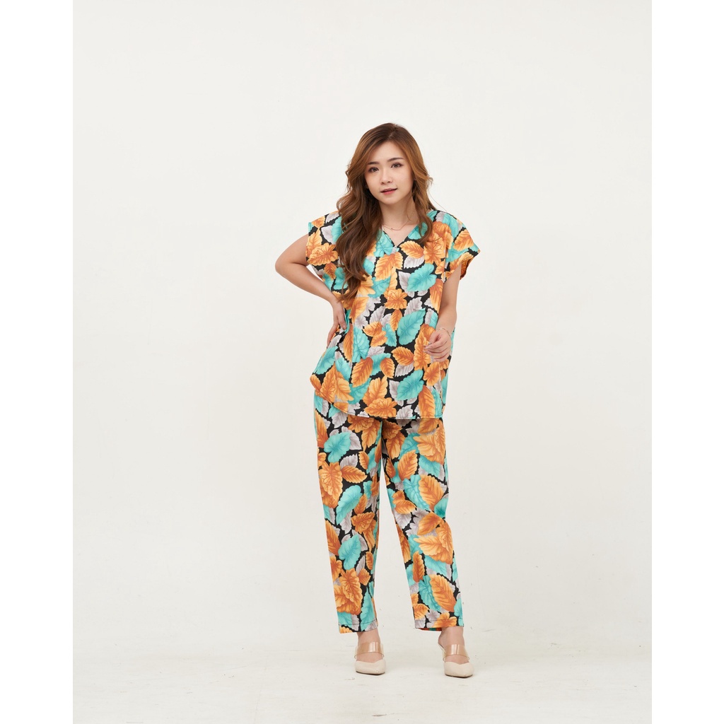 IZANY Piyama One set  Korean allsize Celana Panjang / Set Cel / Daily Set-KOREAN CALDIUM TOSCA