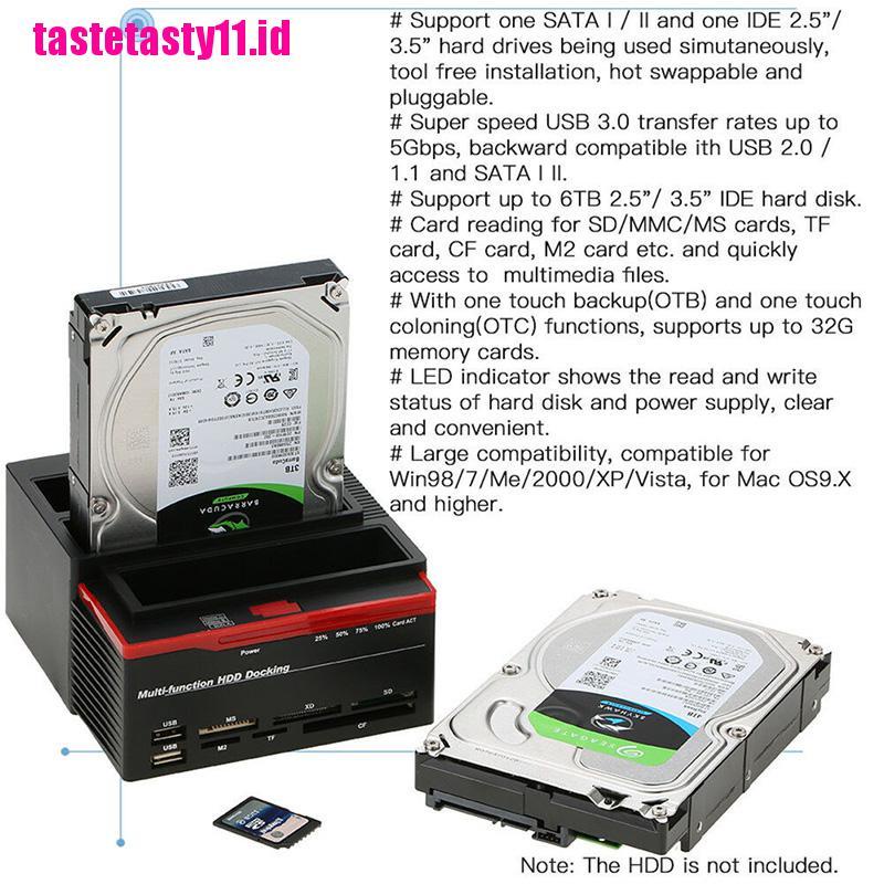 【TTID】External Triple SATA IDE HDD Docking Station 2.5''/3.5''Hard Drive Card R