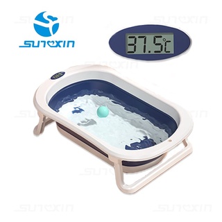 Image of Sunxin - Bak Mandi Bayi Lipat Foldable Silicone Bathtub Folding Baby Portable Bathtub Bayi
