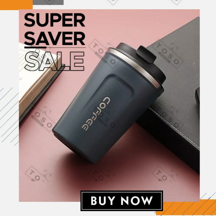 

DISKON - (BISA COD) GELAS KOPI PORTABLE 380ML MUG TUMBLER THERMOS COFFEE STAINLESS TYH204
