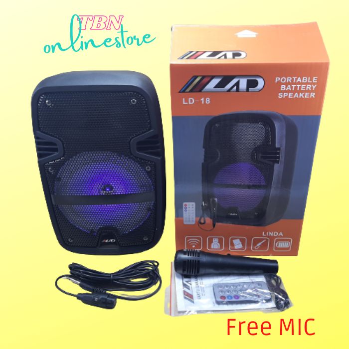 Speaker portable battery LAD LD-18 Linda / Speaker Bluetooth Free MIC