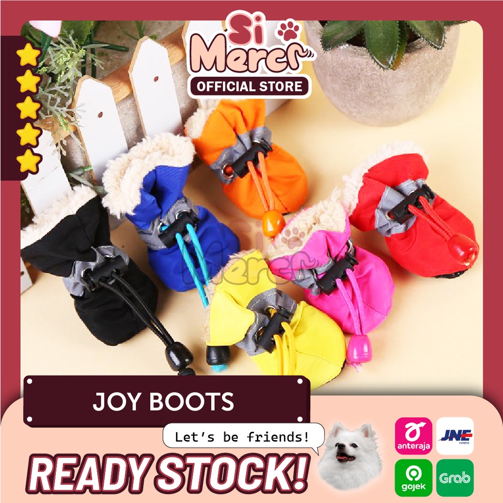 Joy Boots / Sepatu Serut Anjing / Premium Sepatu Boots Anjing Kucing 4pcs Anti Air/Sepatu Anjing/Sepatu Anjing Kecil/Sepatu Kucing