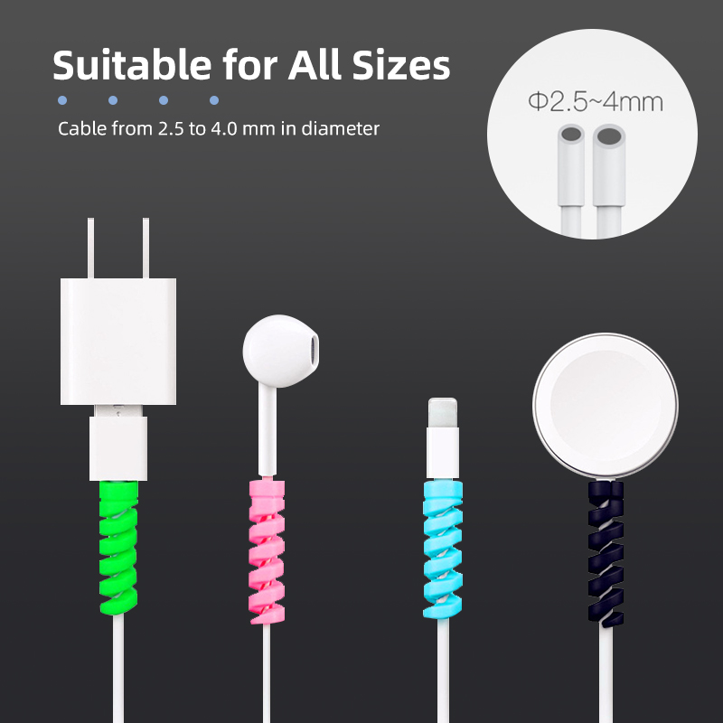 1pc Pelindung Kabel Charger Bahan Silikon Warna-Warni